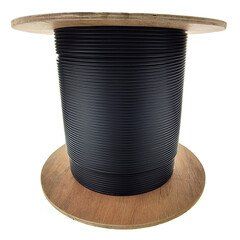 Plenum 12 Strand Indoor/Outdoor Fiber Optic Cable, OS2 9/125 Singlemode, Corning, Black, Spool, 1000 foot