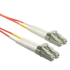 LC OM2 Duplex 2.0mm Fiber Optic Patch Cord, OFNR, Multimode 50/125, Orange Jacket, Beige Connector, 3 meter (10 ft)
