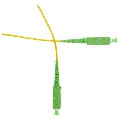 SC/APC OS2 Simplex 2.0mm Fiber Optic Patch Cord, OFNR, Singlemode 9/125, Yellow Jacket, Green Connector, 5 meter (16.5 ft)