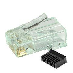 Simply45 Cat6 RJ45 Crimp Connectors, Solid/Stranded 23AWG, Green Tint, Hi/Lo Stagger, Bar45Ã¢Â„Â¢, Jar 100 pieces