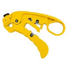 Adjustable Cat 7/6a/6/5e UTP/STP Stripper, Yellow.