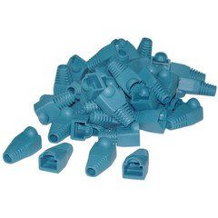 RJ45 Strain Relief Boots, Blue, 50 Pieces Per Bag