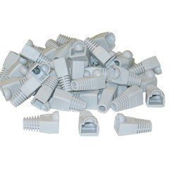 RJ45 Strain Relief Boots, Gray, 50 Pieces Per Bag
