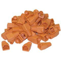 RJ45 Strain Relief Boots, Orange, 50 Pieces Per Bag