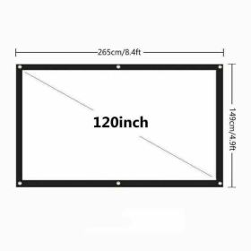 Portable Foldable Projector Screen 16:9 HD Outdoor Home Cinema Theater 3D Movie (Option: 120 in)