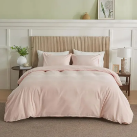 Serta Simply Clean Pleated Duvet Cover Queen (Option: Pink)