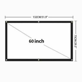 Portable Foldable Projector Screen 16:9 HD Outdoor Home Cinema Theater 3D Movie (Option: 60 in)