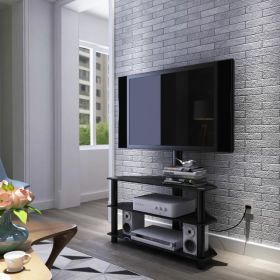 Black Multi-function TV Stand Height Adjustable Bracket Swivel 3-Tier (Option: As picture)