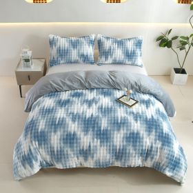 Reversible Faux Rabbit Fur Duvet Cover Set With Camo & Gradient Boho Design, Ultra Soft, Hypoallergenic, Plush Luxury Bedding For All-Season Comf (Option: Twin)