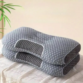 YBZ 3D Knitted Cotton Massage Pillow 2pack (Color: gray)