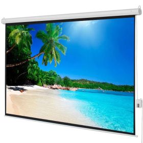 100" 4:3 80" x 60" Viewing Area Motorized Projector Screen with Remote Control Matte White (Option: As pic)