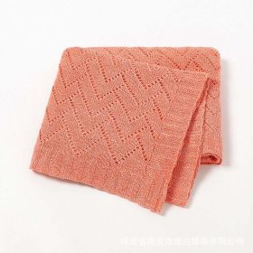Kids Hollow Carved Graphic Solid Color Knitted Blanket (Size/Age: Average Size (0-12Y), Color: Orange)