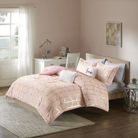 Raina Metallic Printed Comforter Set (Color: as Pic)