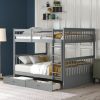 Full-Over-Full Bunk Bed with Ladders and Two Storage Drawers