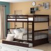 Full-Over-Full Bunk Bed with Ladders and Two Storage Drawers