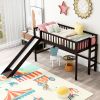 Twin Size Low Loft Bed with Ladder and Slide