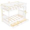 Twin-Over-Twin Bunk Bed with Ladders and Two Storage