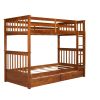 Twin-Over-Twin Bunk Bed with Ladders and Two Storage