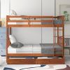 Full-Over-Full Bunk Bed with Ladders and Two Storage Drawers