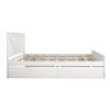King Size Wooden Platform Bed with Four Storage Drawers and Support Legs