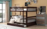 Full-Over-Full Bunk Bed with Ladders and Two Storage Drawers