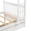 Full-Over-Full Bunk Bed with Ladders and Two Storage Drawers