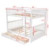 Full-Over-Full Bunk Bed with Ladders and Two Storage Drawers