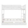 Twin-Over-Twin Bunk Bed with Ladders and Two Storage