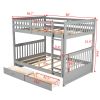 Full-Over-Full Bunk Bed with Ladders and Two Storage Drawers