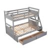 Twin over Full Bunk Bed with Storage
