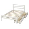 Wood platform bed with two drawers, twin