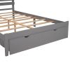 Queen Size Platform Bed with Drawers, Gray