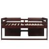 Twin size Loft Bed with Two Shelves and Two drawers