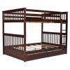 Full-Over-Full Bunk Bed with Ladders and Two Storage Drawers