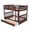 Full-Over-Full Bunk Bed with Ladders and Two Storage Drawers