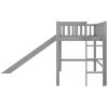 Twin Size Low Loft Bed with Ladder and Slide