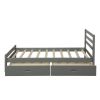 Wood platform bed with two drawers,