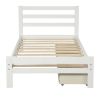 Wood platform bed with two drawers, twin