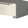 Wood platform bed with two drawers,