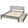 Wood platform bed with two drawers,