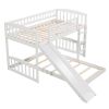 Twin Over Twin Bunk Bed with Slide and Ladder