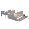 Twin over Full Bunk Bed with Storage