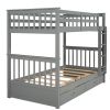 Twin-Over-Twin Bunk Bed with Ladders and Two Storage