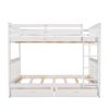 Full-Over-Full Bunk Bed with Ladders and Two Storage Drawers