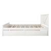 King Size Wooden Platform Bed with Four Storage Drawers and Support Legs