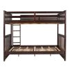 Full-Over-Full Bunk Bed with Ladders and Two Storage Drawers