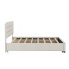 Queen Upholstered Platform Bed with Twin Size Trundle and Two Drawers