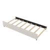 Queen Upholstered Platform Bed with Twin Size Trundle and Two Drawers