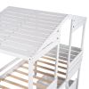 Twin Size Low Loft Wood House Bed with Two Drawers