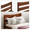 Twin Size Wood Platform Bed with Headboard and Wooden Slat Support